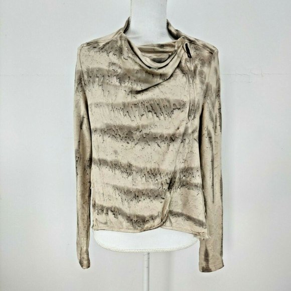 XCVI Womens Size XS Asymmetrical Zip Tie Dye Jacket Cardigan Hi Low Raw Hem Gray - Picture 2 of 9